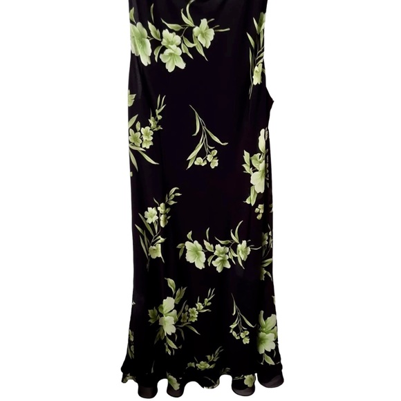 Plus Size Studio I Black/Green Floral Flowing Sleeveless Maxi Dress Size 22W - Picture 7 of 7